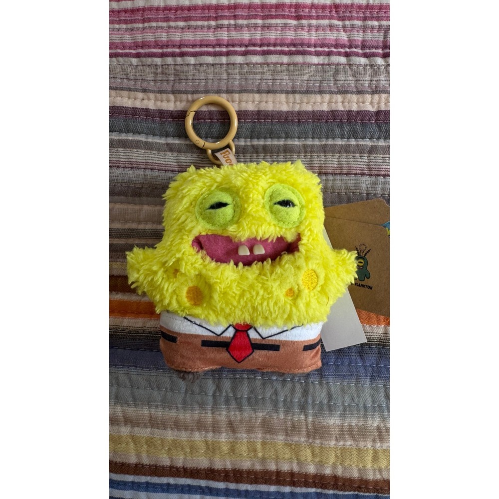 Fuggler SpongeBob SquarePants Plush Keychain Funny Ugly Monster Yellow NWT